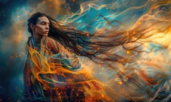 man in colorful clothes performing magic