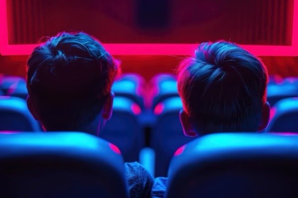 two young men at the cinema