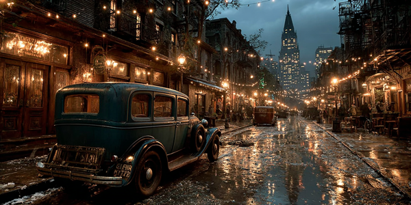 Photrealistic image of gritty 1930s chicago.